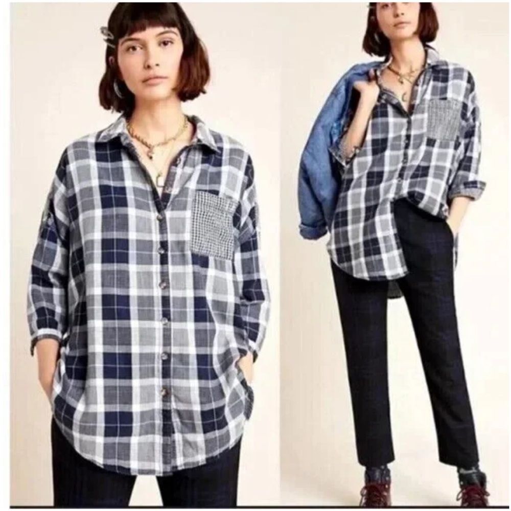 Anthropologie Pilcro The Bo Boyfriend Button Down Shirt